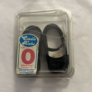 Vintage Cradle Kicks Size Black Shoes With Package Newborn-3months